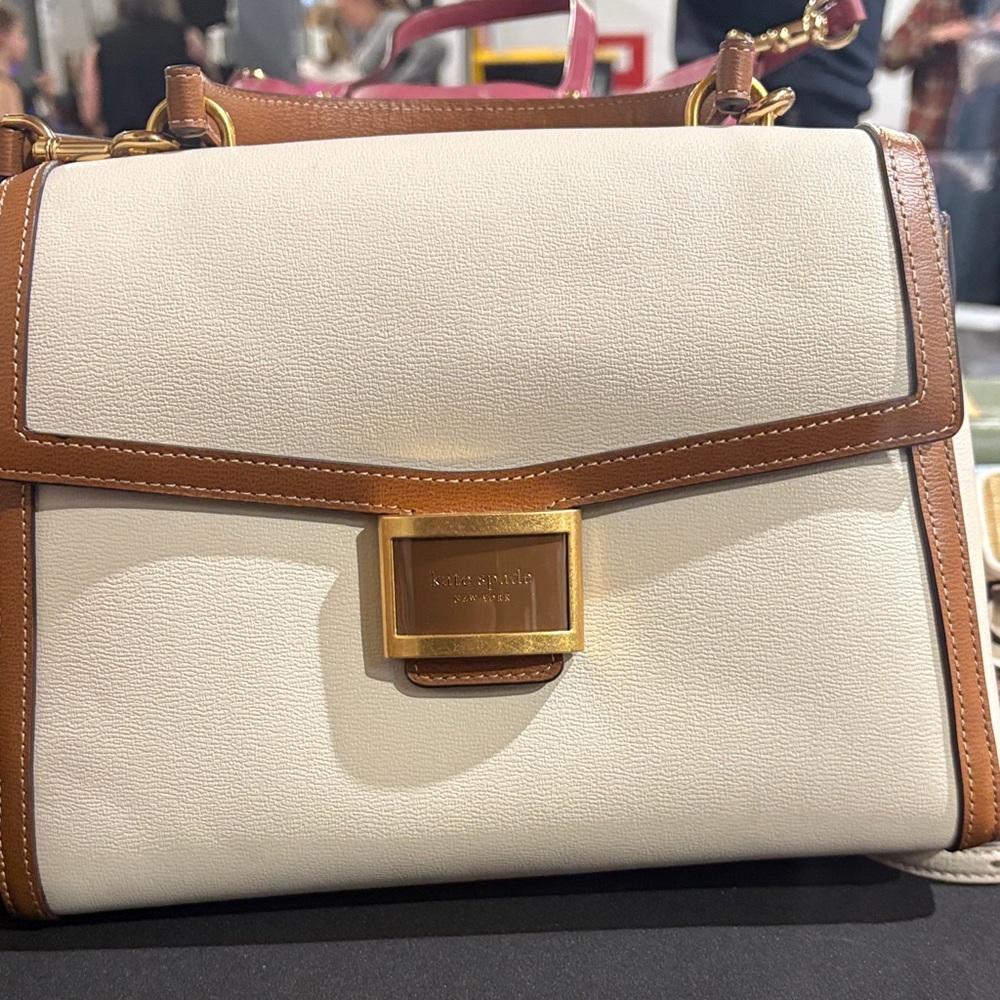 Kate Spade White and Tan Satchel